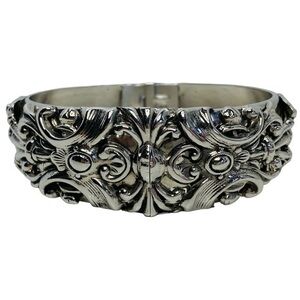 Whiting & Davis Vintage Silver Tone Filigree Cuff Bracelet
